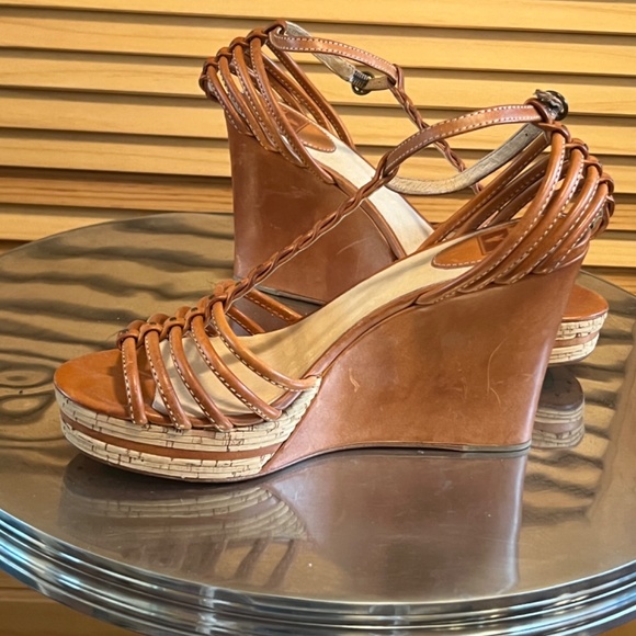 FRYE LEATHER WEDGE SANDAL - Picture 2 of 3